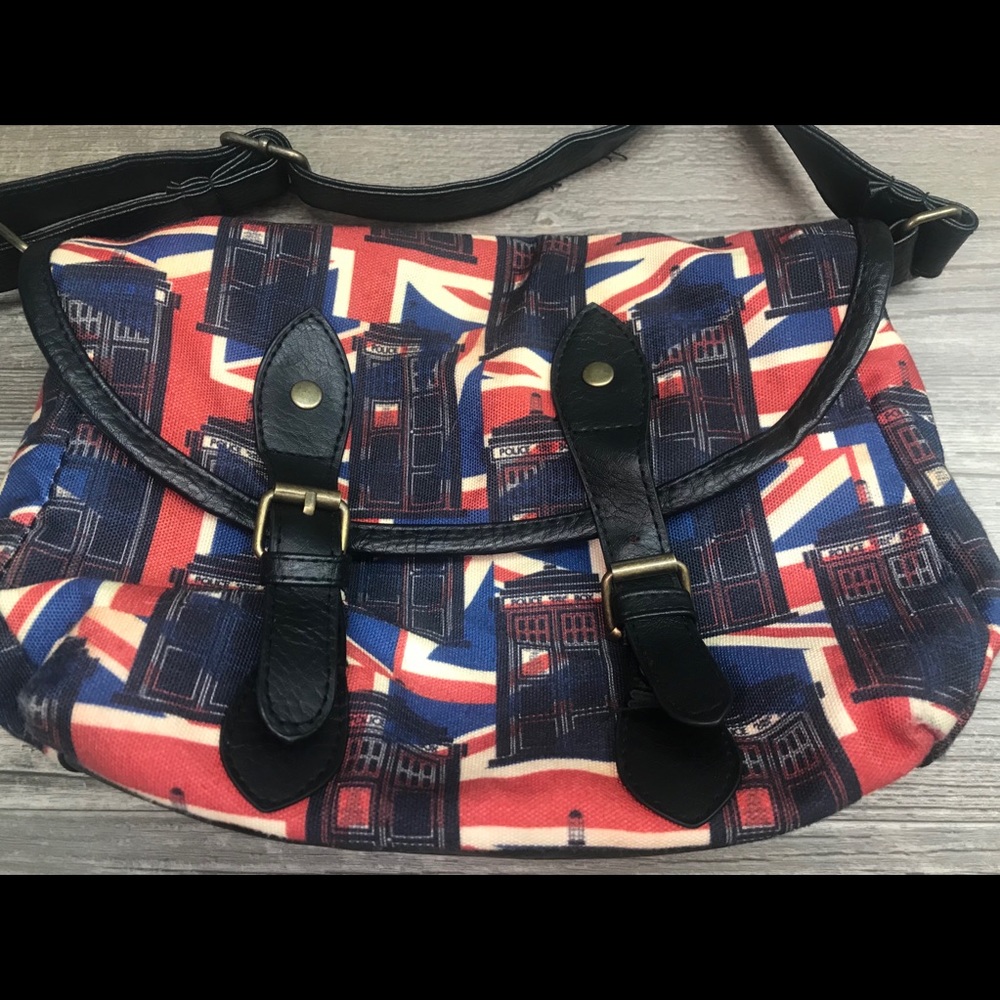 DOCTOR WHO UNION JACK TARDIS CANVAS CROSSBODY BAG